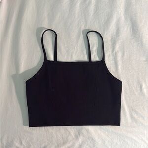 Fabletics Black Sleeveless Fitted Crop Tank Top